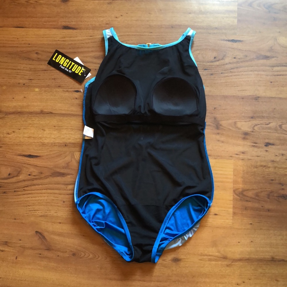 NWT Longitude high neck ombré one piece swimsuit Size 14 - Picture 3 of 4